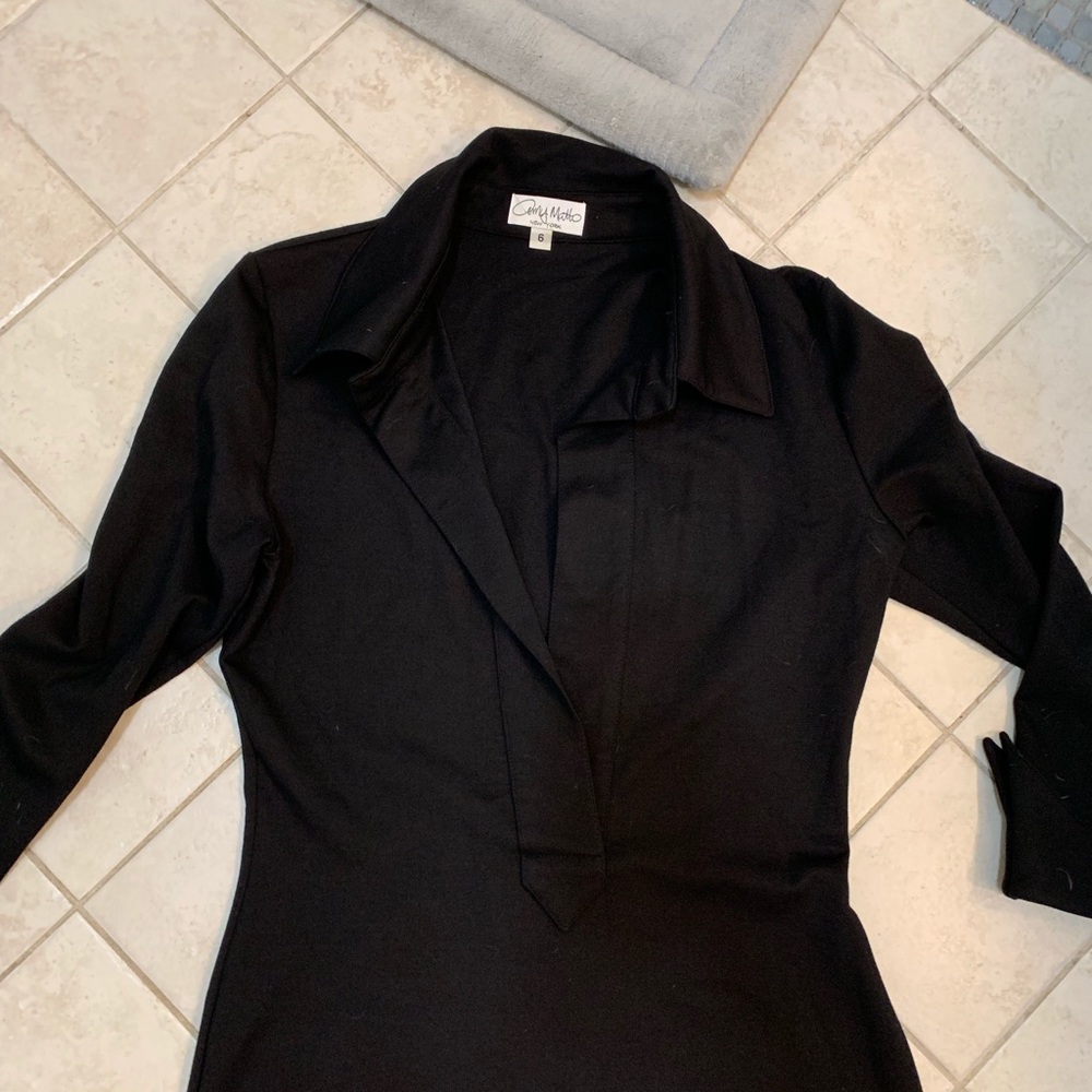 Amy Matto black deep V dress